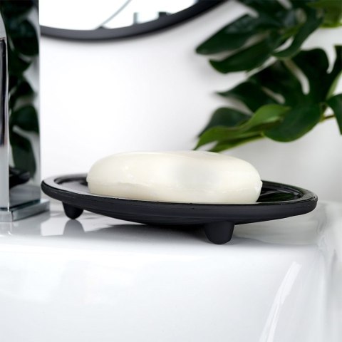 Zestaw łazienkowy do łazienki dozownik szklany czarny 400ml 3-ele VILDE 569397