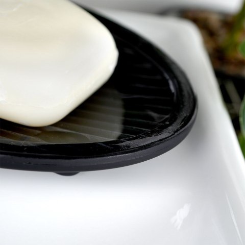 Zestaw łazienkowy do łazienki dozownik szklany czarny 400ml 3-ele VILDE 569397