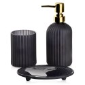 Zestaw łazienkowy do łazienki dozownik szklany czarny 400ml 3-ele VILDE 569397