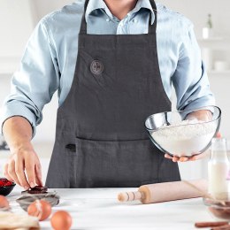 Fartuch kuchenny bawełniany wiązany ciemnoszary ORION 960869