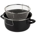 Garnek do smażenia frytek w głębokim oleju emaliowany z sitkiem 24.5 cm 4L NAVA 10-053-003