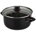 Garnek do smażenia frytek w głębokim oleju emaliowany z sitkiem 24.5 cm 4L NAVA 10-053-003