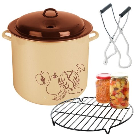 Garnek do wekowania gotowania słoików emaliowany z akcesoriami 3-ele ORION 111898