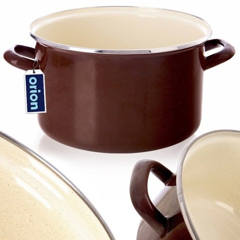 Garnek emaliowany indukcja na indukcję gaz BROWN duży 26 cm 6.5L ORION 113334