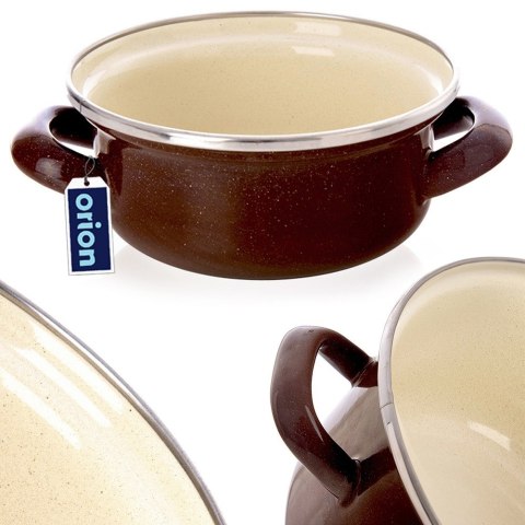 Garnek emaliowany indukcja na indukcję gaz BROWN mały 14 cm 600 ml ORION 113327