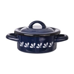 Garnek emaliowany indukcja na indukcję gaz niebieski MODROBILA mały 12 cm 600 ml ORION 113507