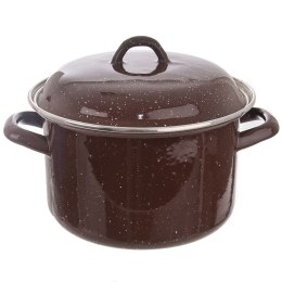 Garnek emaliowany z pokrywką indukcja brązowy BROWN 18 cm 2.5L ORION 113160