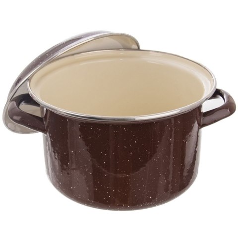 Garnek emaliowany z pokrywką indukcja brązowy BROWN 18 cm 2.5L ORION 113160
