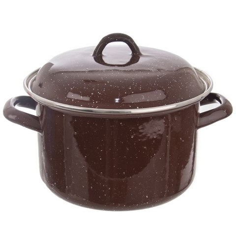 Garnek emaliowany z pokrywką indukcja brązowy BROWN 20 cm 3.2L ORION 113161