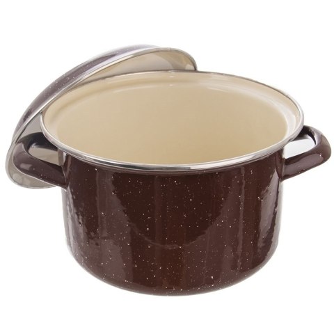 Garnek emaliowany z pokrywką indukcja brązowy BROWN 20 cm 3.2L ORION 113161