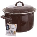 Garnek emaliowany z pokrywką indukcja brązowy BROWN 20 cm 3.2L ORION 113161