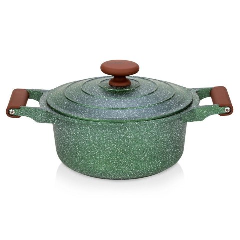 Garnek granitowy nieprzywierający na indukcję gaz z pokrywką OMEGA 20 cm 2.6L NAVA 10-255-030