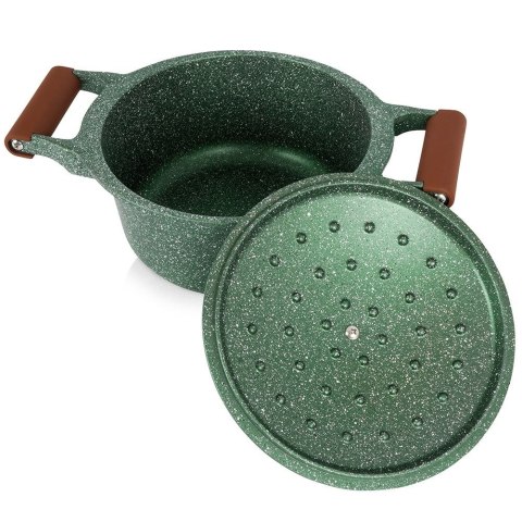 Garnek granitowy nieprzywierający na indukcję gaz z pokrywką OMEGA 20 cm 2.6L NAVA 10-255-030