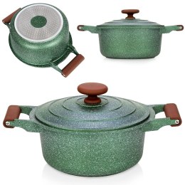 Garnek granitowy nieprzywierający na indukcję gaz z pokrywką OMEGA 24 cm 4.4L NAVA 10-255-031