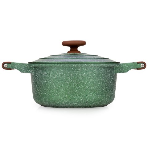 Garnek granitowy nieprzywierający na indukcję gaz z pokrywką OMEGA 24 cm 4.4L NAVA 10-255-031