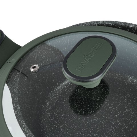 Garnek granitowy ze szklaną pokrywką indukcja IMPERIAL 24 cm 4.2L NAVA 10-302-061