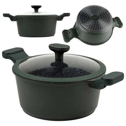 Garnek granitowy ze szklaną pokrywką indukcja IMPERIAL 24 cm 4.2L NAVA 10-302-061