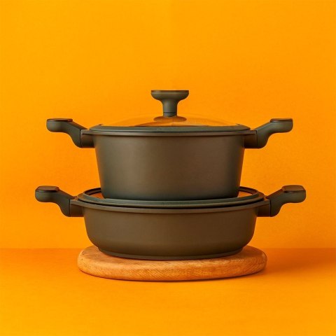 Garnek granitowy ze szklaną pokrywką indukcja IMPERIAL 28 cm 6.5L NAVA 10-302-062