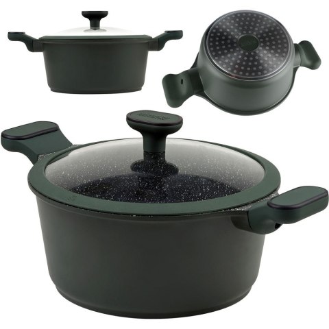 Garnek granitowy ze szklaną pokrywką indukcja IMPERIAL 28 cm 6.5L NAVA 10-302-062