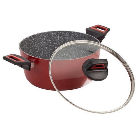 Garnek granitowy ze szklaną pokrywką indukcja TAURUS 20 cm 2.2L NAVA 10-144-070