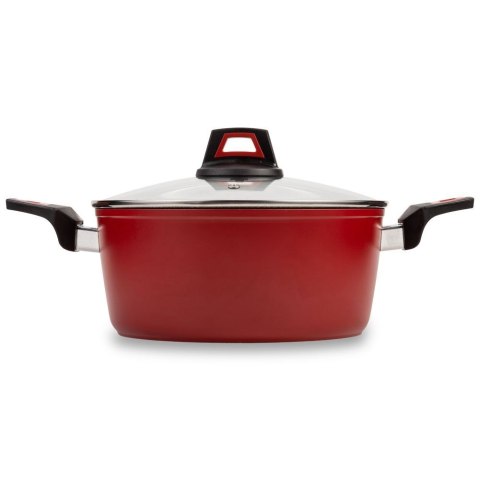 Garnek granitowy ze szklaną pokrywką indukcja TAURUS 28 cm 6.2L NAVA 10-144-072