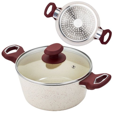 Garnek granitowy ze szklaną pokrywką indukcja TERRESTRIAL 20 cm 2.4L NAVA 10-044-006