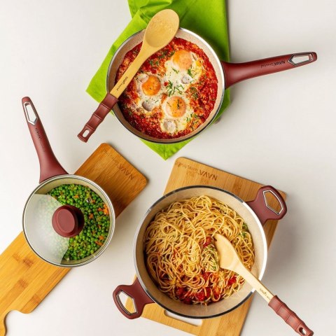 Garnek granitowy ze szklaną pokrywką indukcja TERRESTRIAL 20 cm 2.4L NAVA 10-044-006