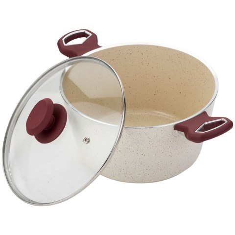 Garnek granitowy ze szklaną pokrywką indukcja TERRESTRIAL 20 cm 2.4L NAVA 10-044-006