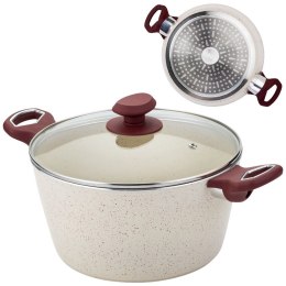 Garnek granitowy ze szklaną pokrywką indukcja TERRESTRIAL 24 cm 4.8L NAVA 10-044-007