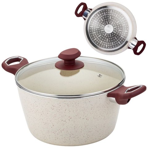 Garnek granitowy ze szklaną pokrywką indukcja TERRESTRIAL 24 cm 4.8L NAVA 10-044-007