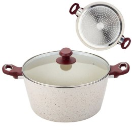 Garnek granitowy ze szklaną pokrywką indukcja TERRESTRIAL 28 cm 7.4L NAVA 10-044-015