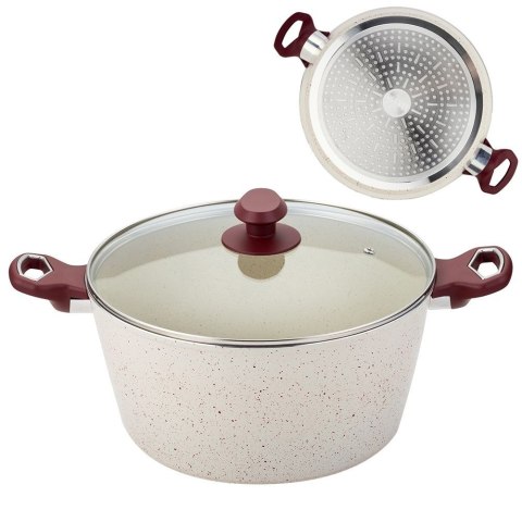 Garnek granitowy ze szklaną pokrywką indukcja TERRESTRIAL 28 cm 7.4L NAVA 10-044-015