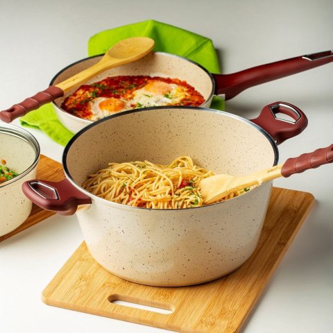 Garnek granitowy ze szklaną pokrywką indukcja TERRESTRIAL 28 cm 7.4L NAVA 10-044-015