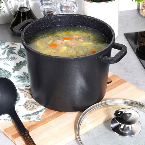 Garnek granitowy ze szklaną pokrywką indukcja wysoki GRANDE 4.2L ORION 113316