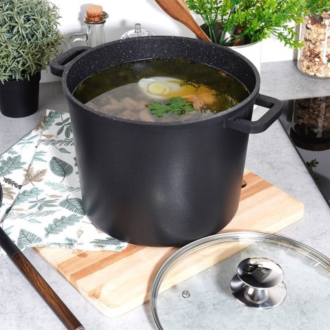 Garnek granitowy ze szklaną pokrywką indukcja wysoki GRANDE 7.6L ORION 113317