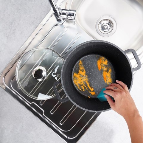 Garnek granitowy ze szklaną pokrywką indukcja wysoki GRANDE 7.6L ORION 113317