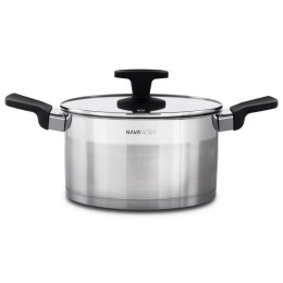 Garnek stalowy do gotowania z pokrywką indukcja ACER 20 cm 3.3L NAVA 10-268-001