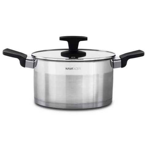 Garnek stalowy do gotowania z pokrywką indukcja ACER 20 cm 3.3L NAVA 10-268-001