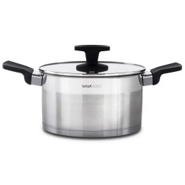 Garnek stalowy do gotowania z pokrywką indukcja ACER 22 cm 4.5L NAVA 10-268-002