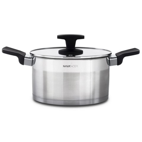 Garnek stalowy do gotowania z pokrywką indukcja ACER 22 cm 4.5L NAVA 10-268-002