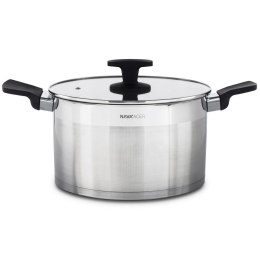Garnek stalowy do gotowania z pokrywką indukcja ACER 24 cm 6L NAVA 10-268-003