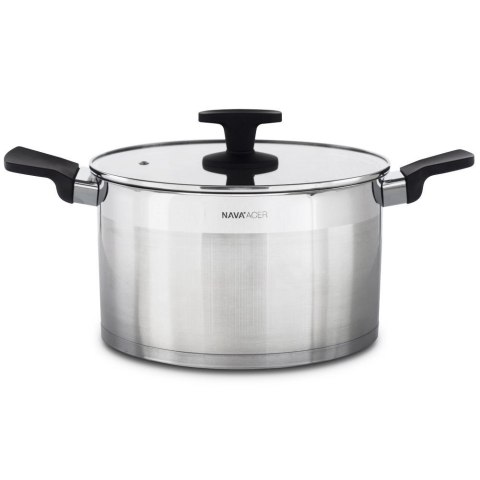 Garnek stalowy do gotowania z pokrywką indukcja ACER 24 cm 6L NAVA 10-268-003