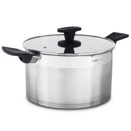 Garnek stalowy do gotowania z pokrywką indukcja ACER 24 cm 6L NAVA 10-268-003