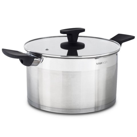 Garnek stalowy do gotowania z pokrywką indukcja ACER 24 cm 6L NAVA 10-268-003