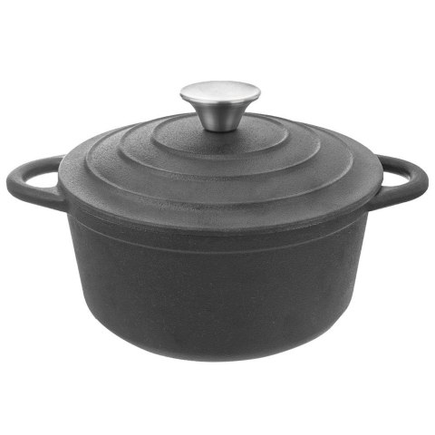 Garnek żeliwny z pokrywką ciężki na indukcję gaz LITINA 20 cm 2.7L ORION 113301