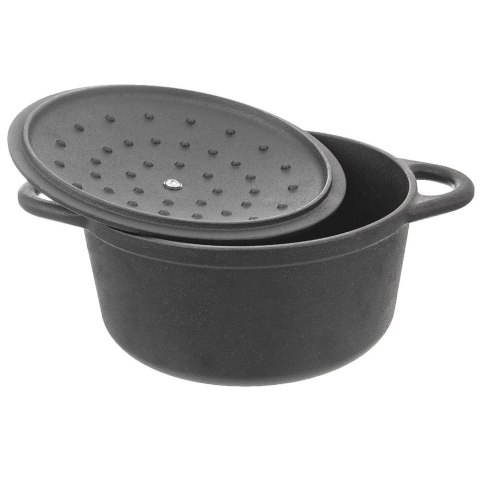 Garnek żeliwny z pokrywką ciężki na indukcję gaz LITINA 20 cm 2.7L ORION 113301