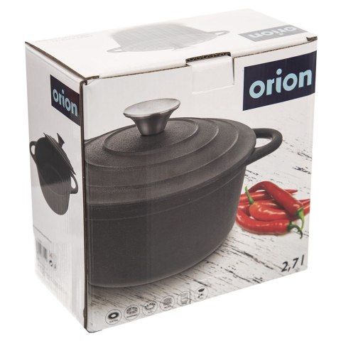 Garnek żeliwny z pokrywką ciężki na indukcję gaz LITINA 20 cm 2.7L ORION 113301