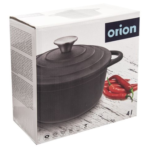 Garnek żeliwny z pokrywką ciężki na indukcję gaz LITINA 23 cm 4L ORION 113302