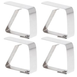 Klipsy do obrusu ceraty obrusa metalowe zestaw klipsów 4 sztuki BRUNBESTE BB-3343