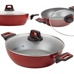 Patelnia granitowa głęboka ze szklaną pokrywką TAURUS 28 cm 3.8L NAVA 10-144-080